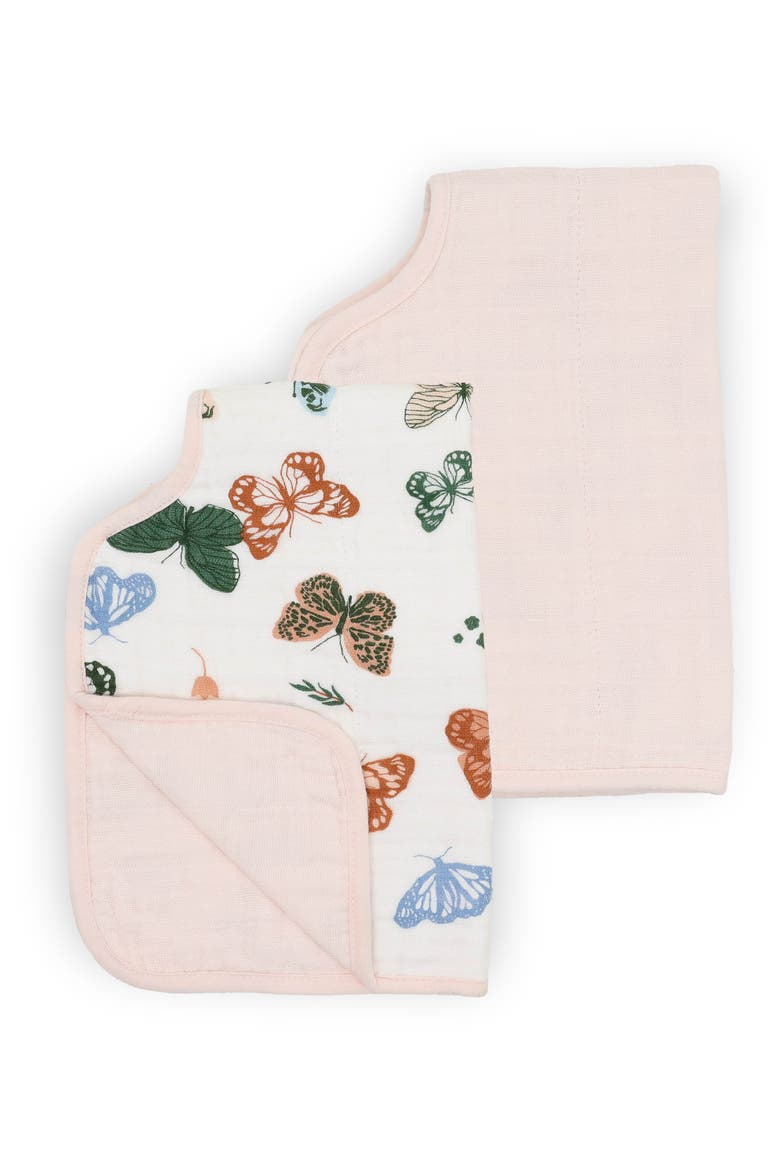 2-Pack Cotton Muslin Burp Cloths, Alternate, color, BUTTERFLIES