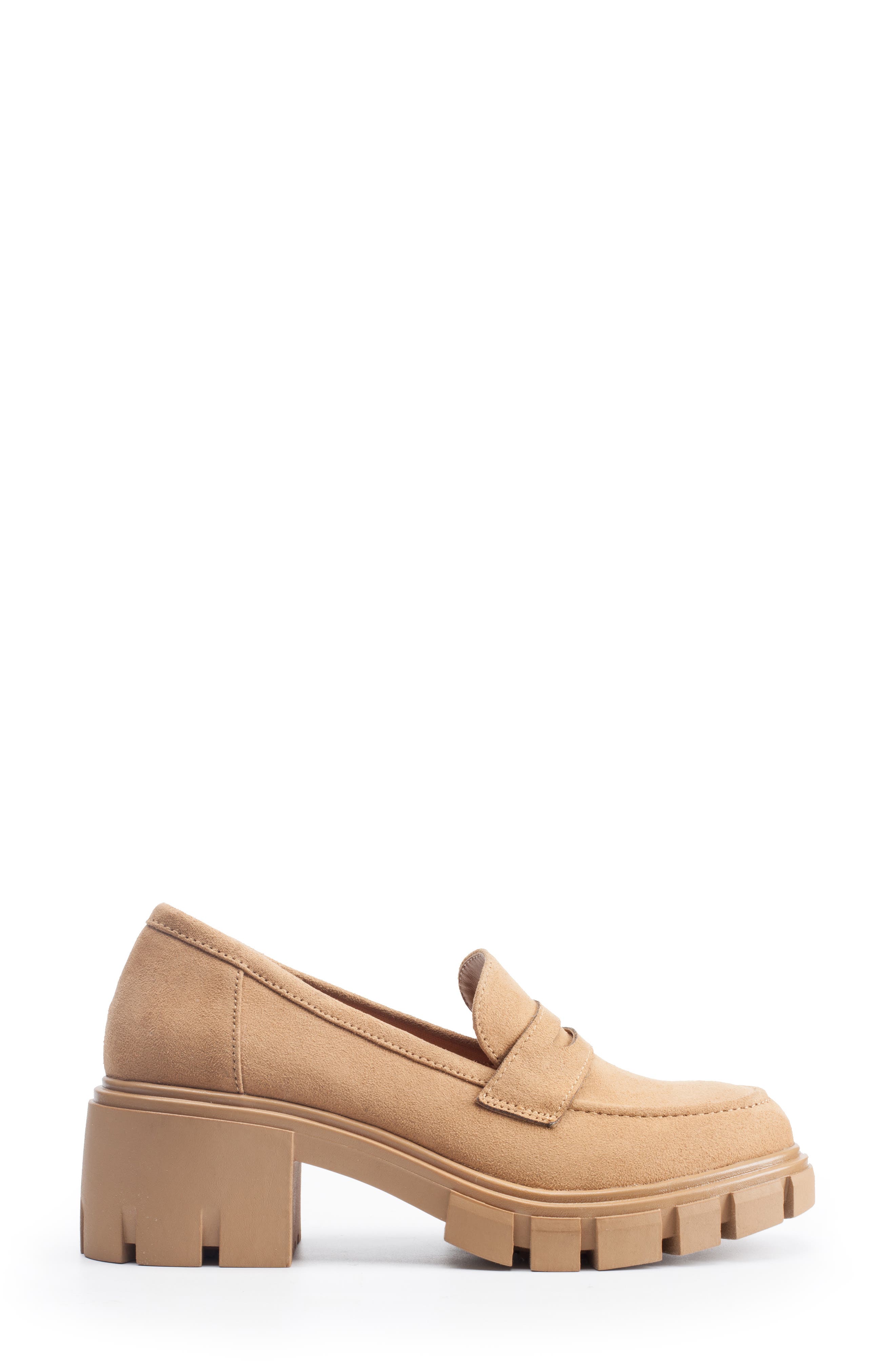 Blaze Lug Sole Penny Loafer, Alternate, color, TAN MICROSUEDE