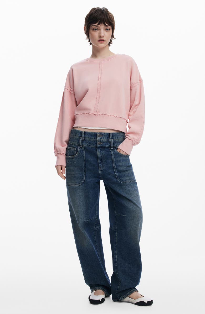 Desigual Exposed Seam Cotton Sweatshirt, Alternate, color, 