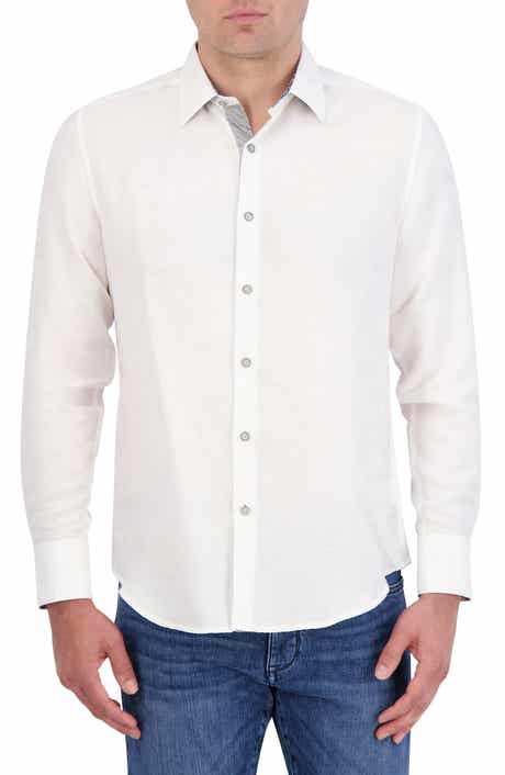 Robert Graham Poseidon Linen & Cotton Jacquard Button-Up Shirt