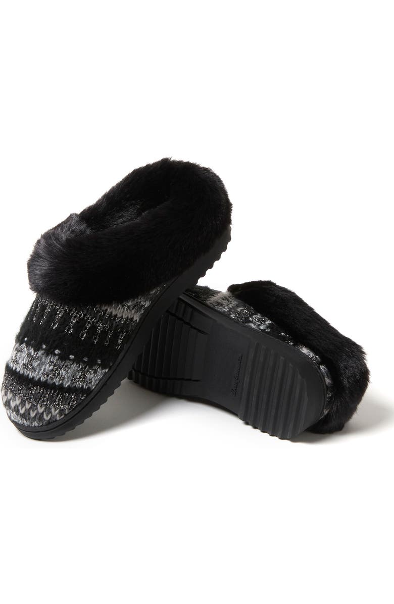DEARFOAMS Hannah Festive Knit Clog Slipper, Alternate, color, Black