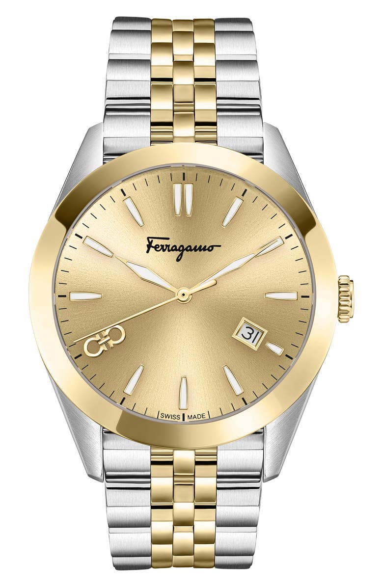 FERRAGAMO Classic Bracelet Watch, 42mm, Main, color, Two Tone