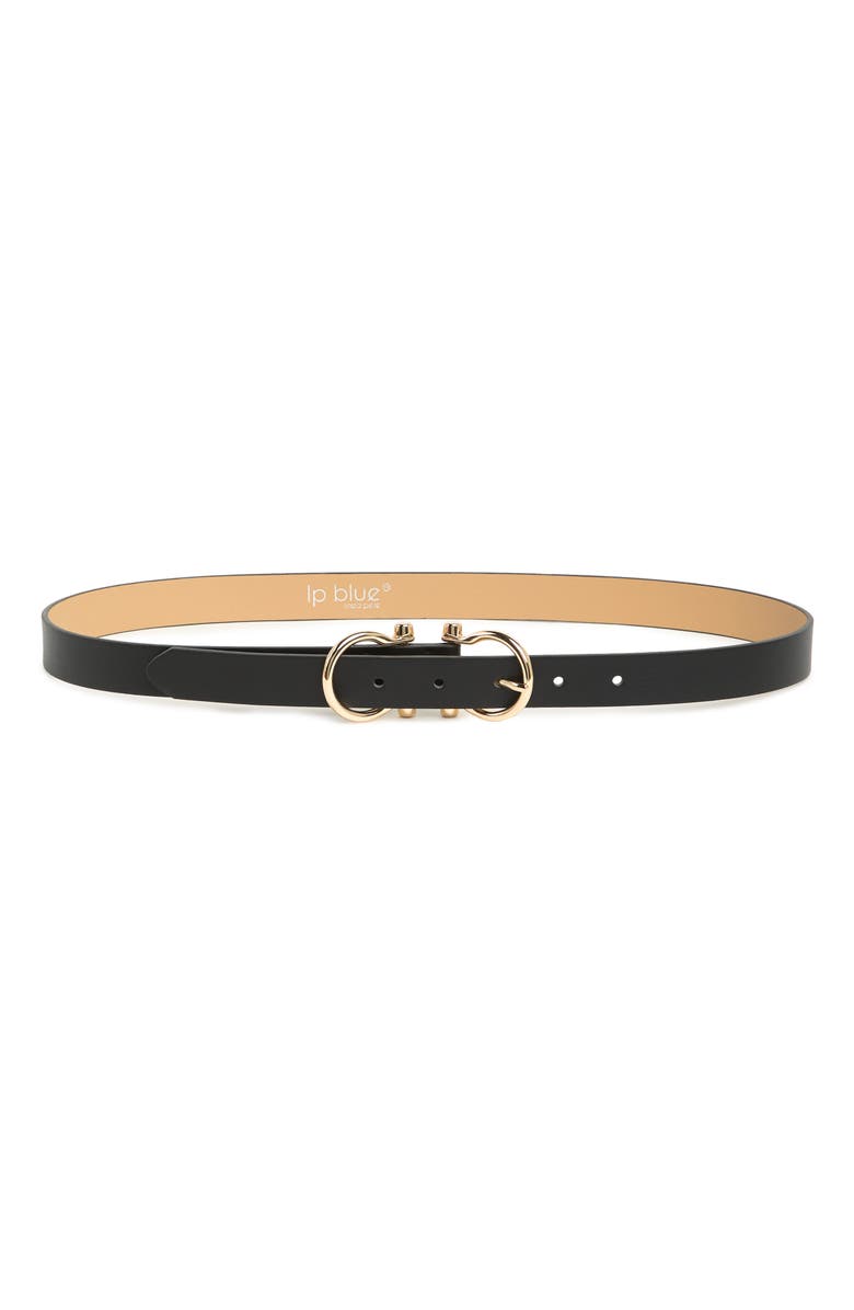 Linea Pelle Double Buckle Belt, Main, color, Black