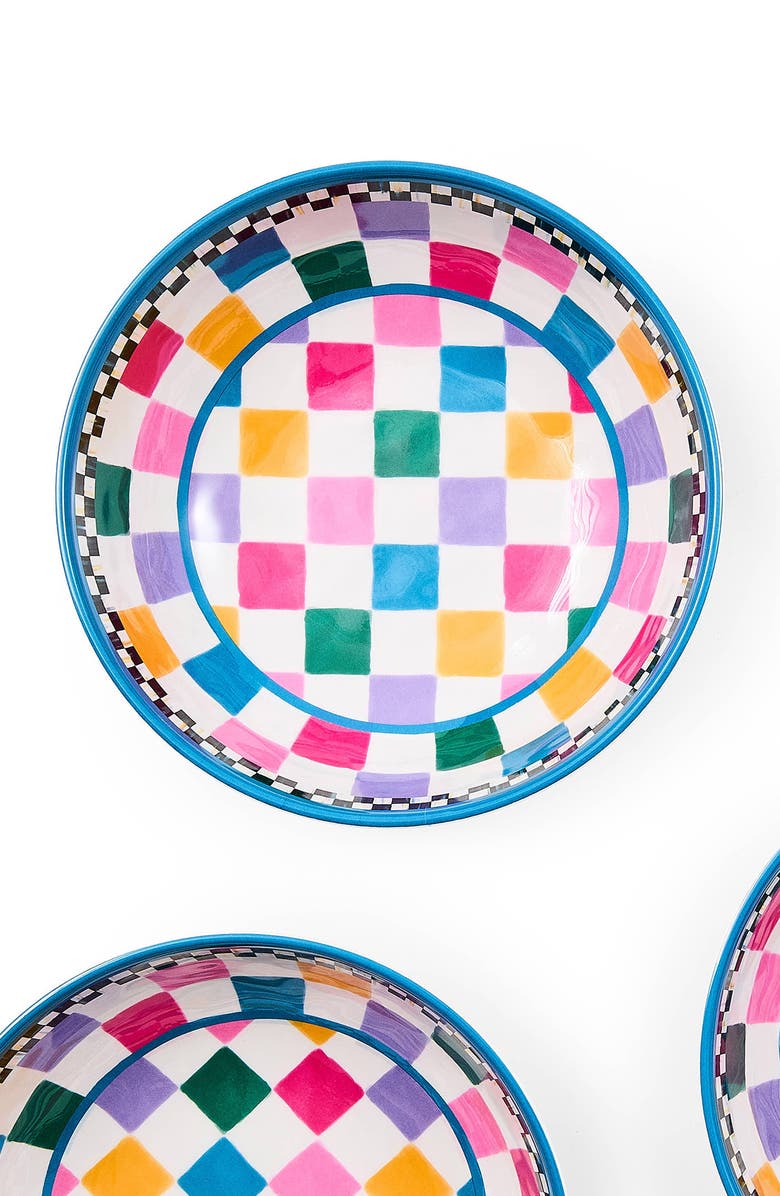 MACKENZIE CHILDS Set of 4 Jamboree Small Melamine Bowls, Alternate, color, Multi Blue
