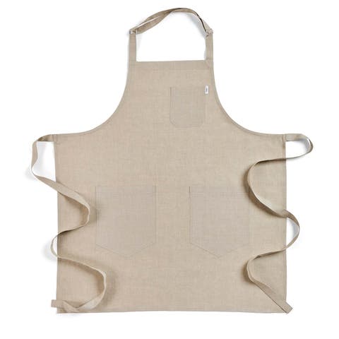 Linen Bib Apron, 33" x 30" Inch
