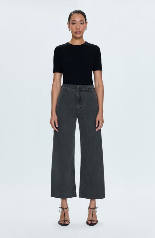 Pistola Penny High Waist Raw Hem Wide Leg Jeans In Antique Graphite