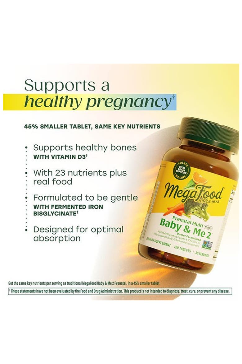 Baby & Me 2 Prenatal Multivitamin for Women with Choline & Methyl Folate, Vegetarian, 120 Mini Tablets, Alternate, color, None