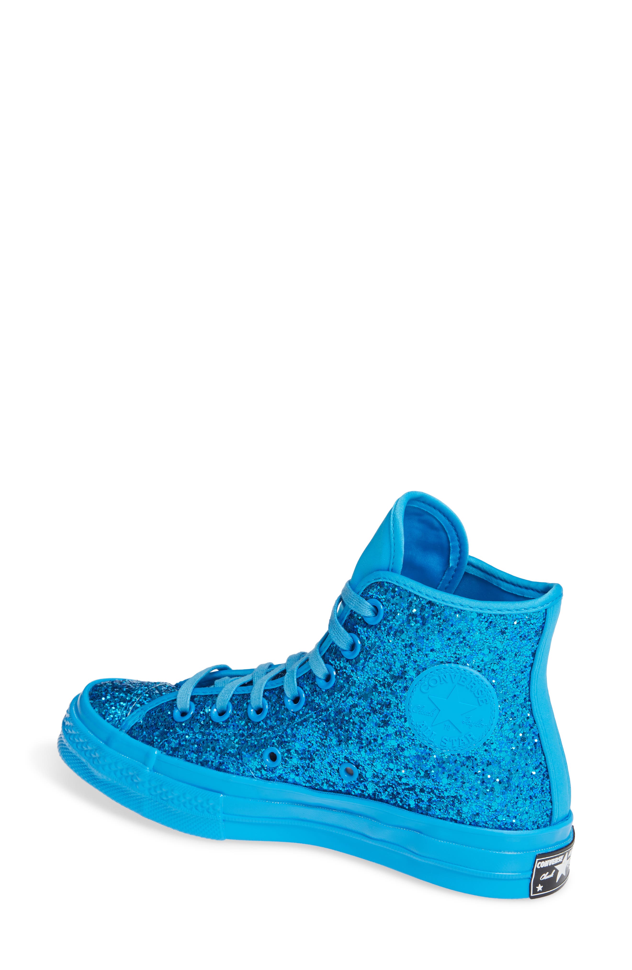 Chuck Taylor® All Star® Glitter High Top Sneaker, Alternate, color, BLUE HERO