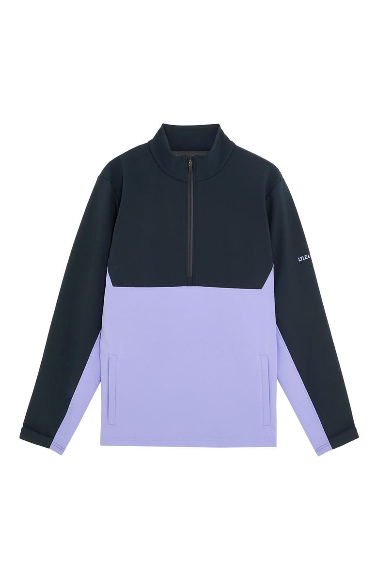 Lyle & Scott Golf Half Zip Windjammer Jacket, Alternate, color, Moonlight/ Dark Navy
