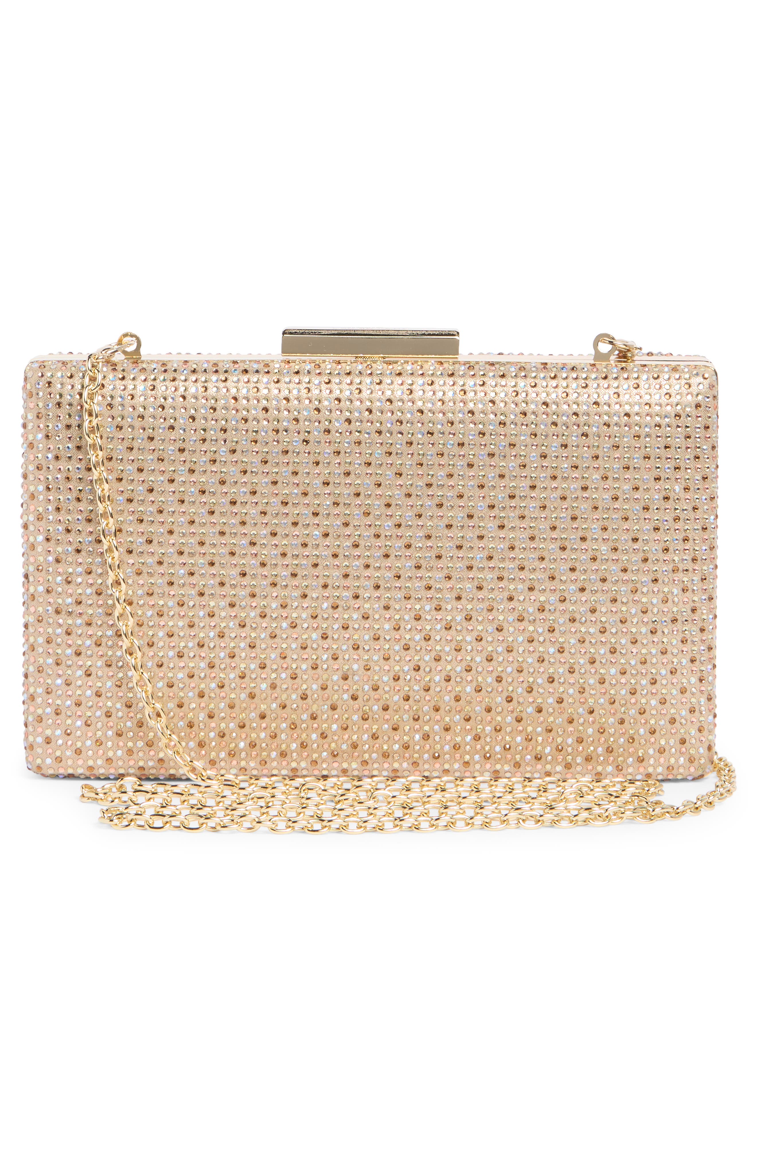Crystal Box Clutch, Alternate, color, GOLD