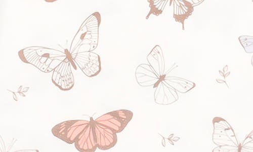 Copper Pearl Luna Butterfly Print Newborn Knotted Gown In Light Beige