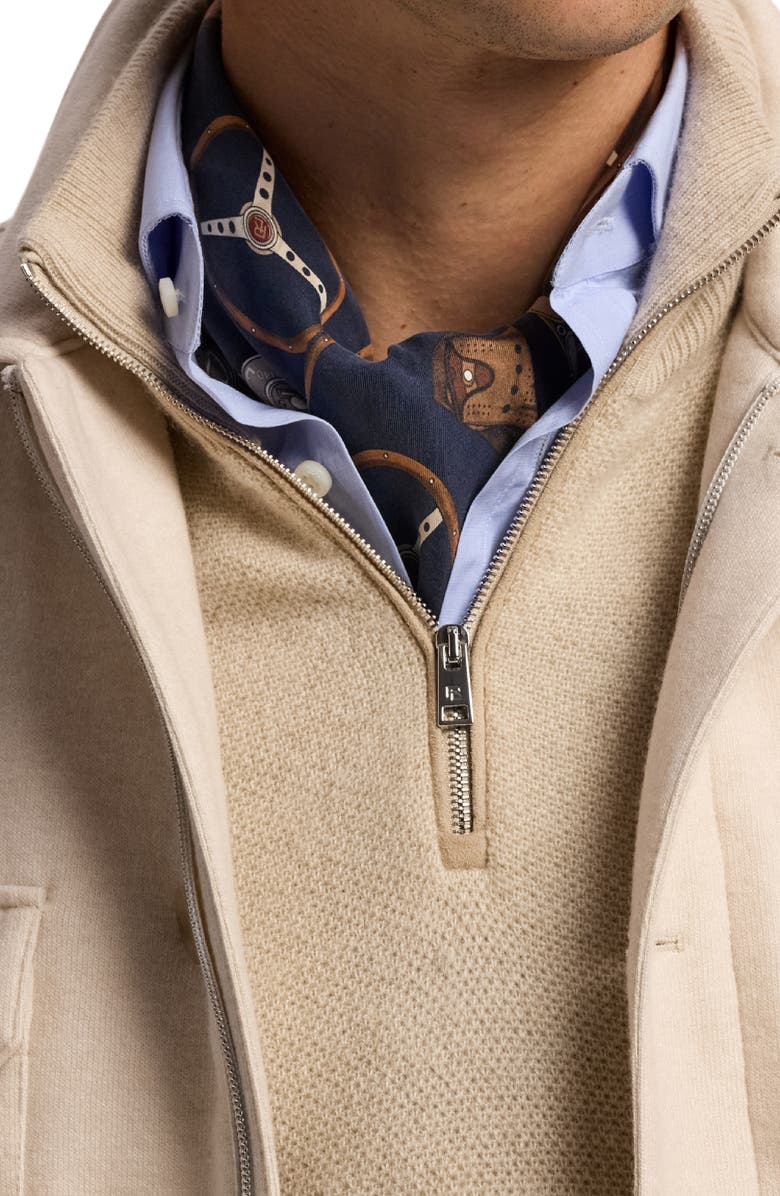 Ralph Lauren Purple Label Automotive Scenic Square Silk Scarf, Alternate, color, Navy Multi