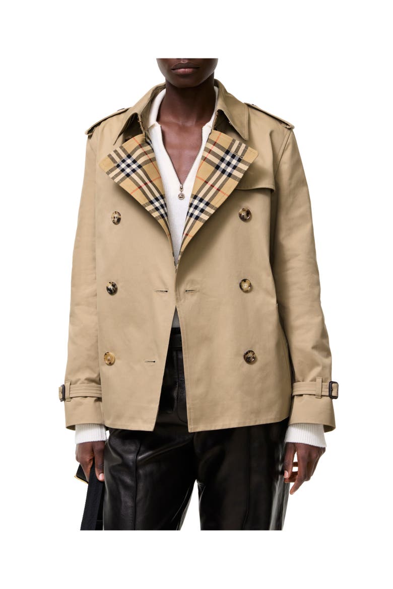 Garbardine Lakefield Trench Jacket, Alternate, color, Honey beige