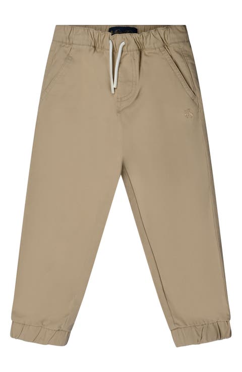Kids' Drawstring Cotton Twill Joggers