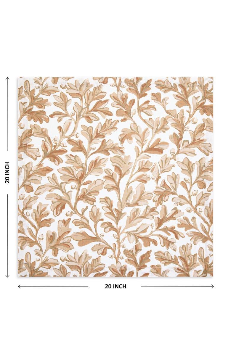 Solino Home Linen Dinner Napkins - Fallen Leaves, 20" x 20", Alternate, color, Autumn