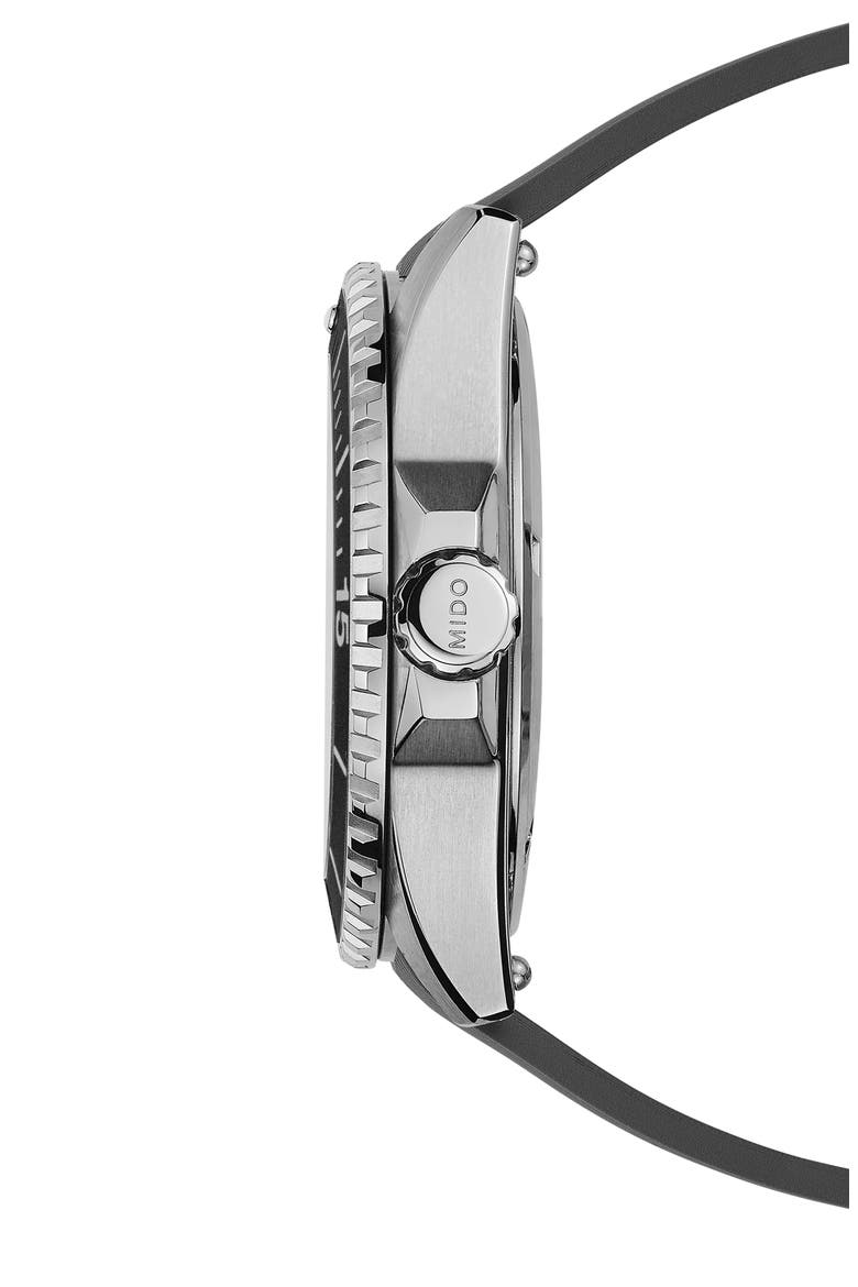 Ocean Star 200 Automatic Rubber Strap Watch, 42.5mm, Alternate, color, BLACK
