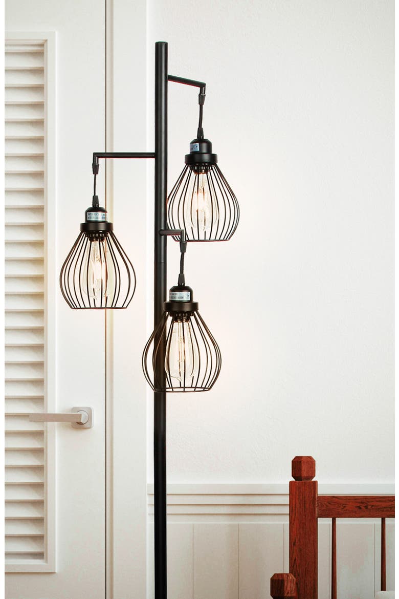Teardrop LED Floor Lamp, Alternate, color, BLACK