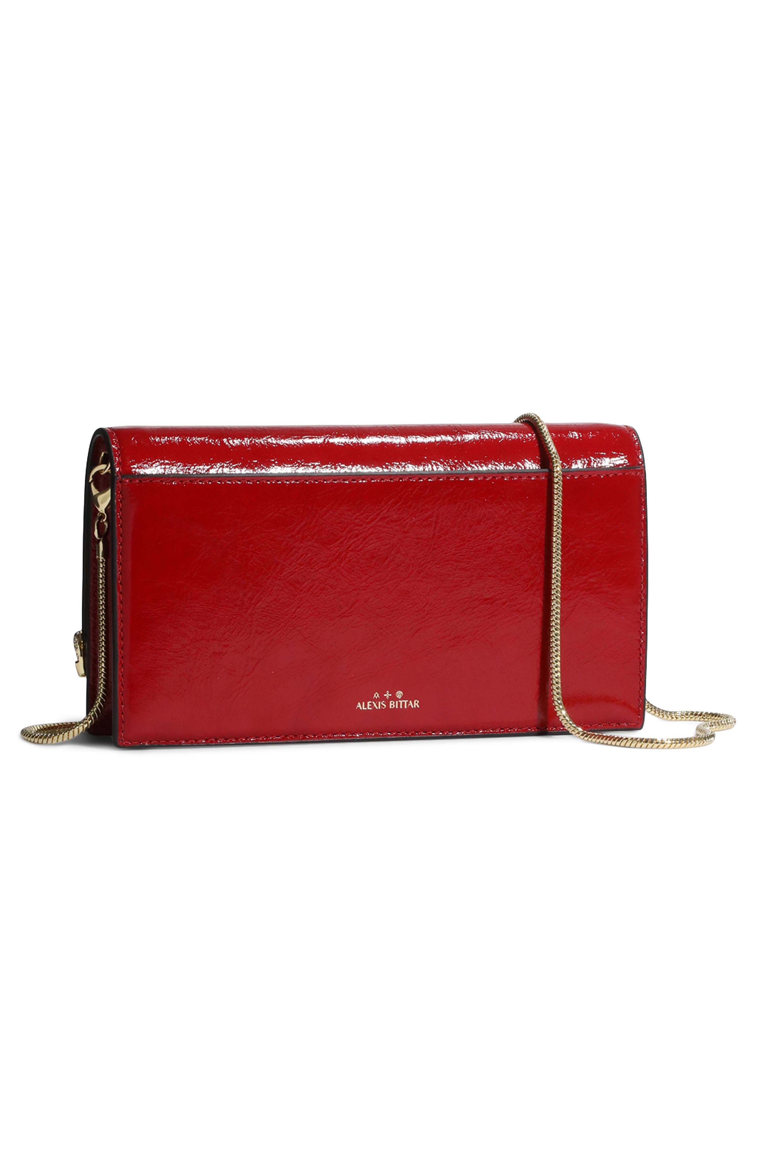 Alexis Bittar Angular Leather Crossbody Bag, Alternate, color, Rouge