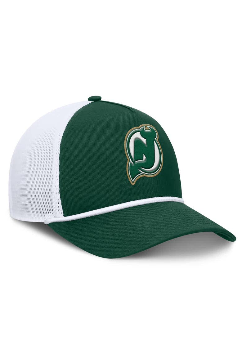 Men's Fanatics Green/White New Jersey Devils Bermuda A-Frame Adjustable Hat, Alternate, color, Green