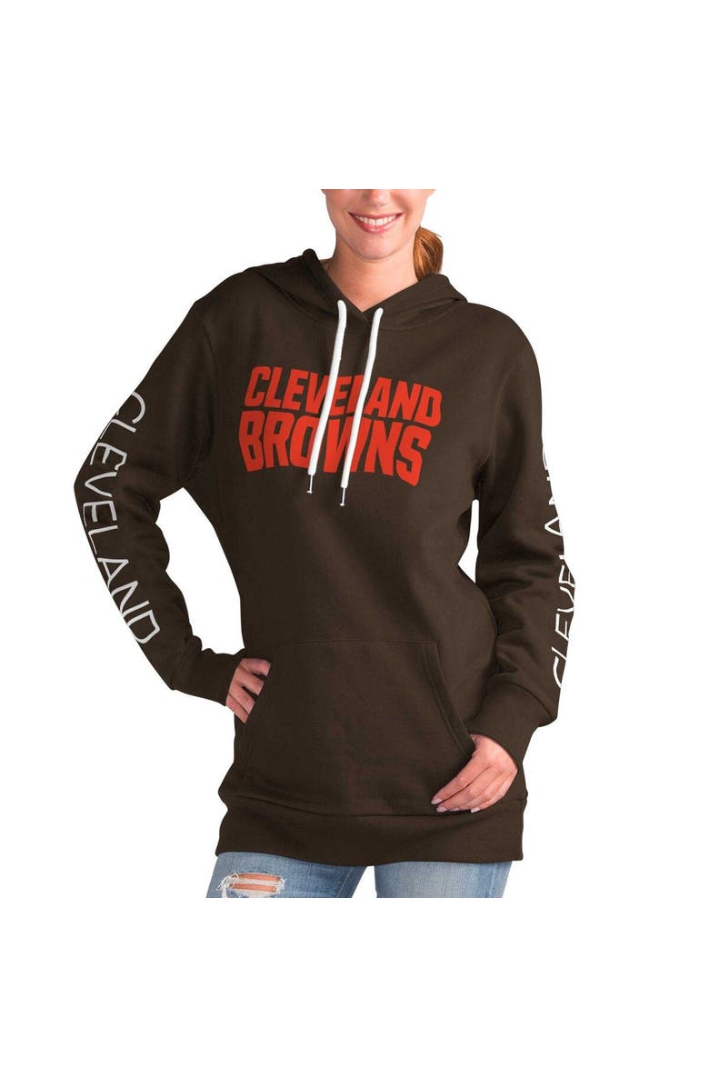 G-III 4HER BY CARL BANKS Women's G-III 4Her by Carl Banks Brown Cleveland Browns Extra Inning Pullover Hoodie, Main, color, Brown