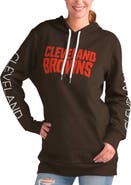 G-III 4HER BY CARL BANKS Women's G-III 4Her by Carl Banks Brown Cleveland Browns Extra Inning Pullover Hoodie