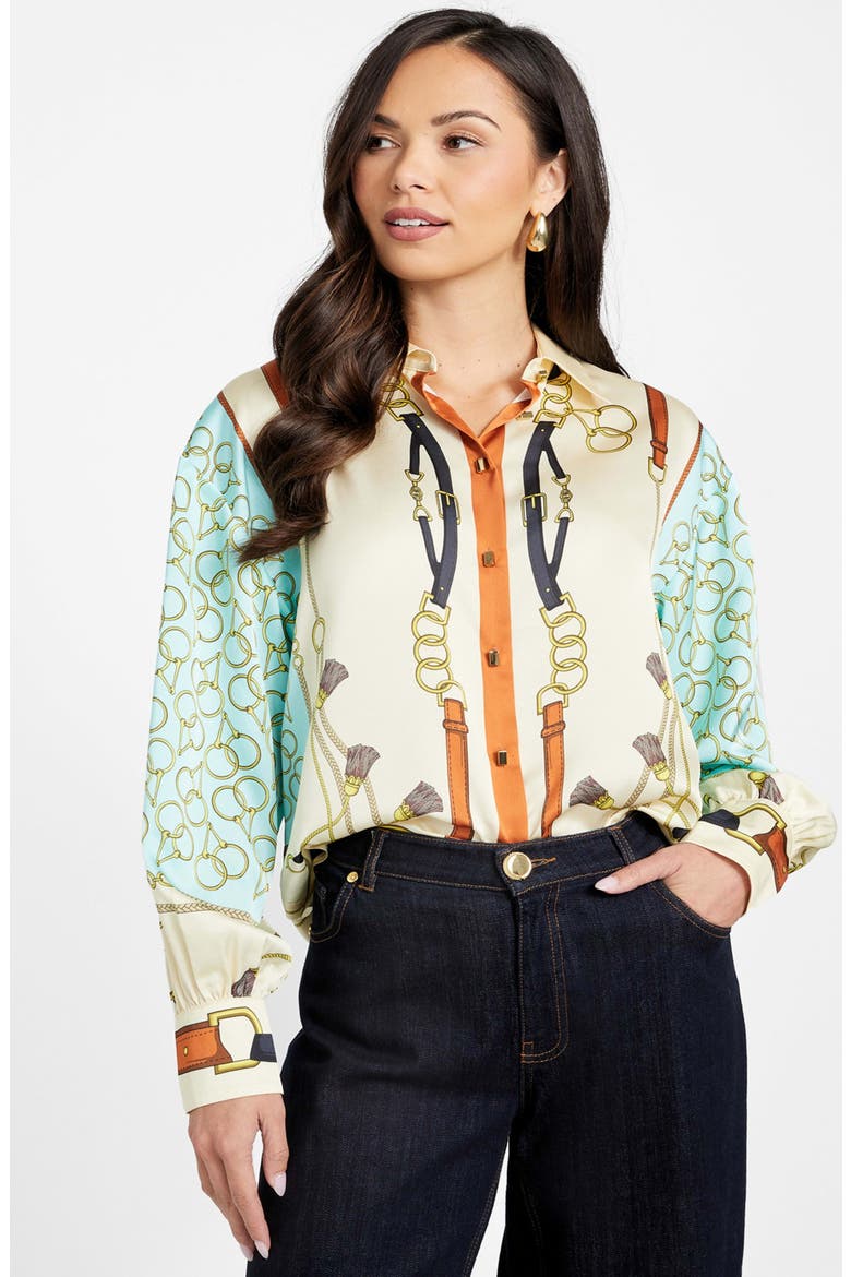Amanda Print Satin Shirt, Alternate, color, MULTI-COLOR PATTERN