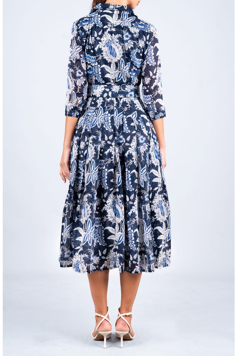 Botanic Antique Midi Shirtdress, Alternate, color, Indigo