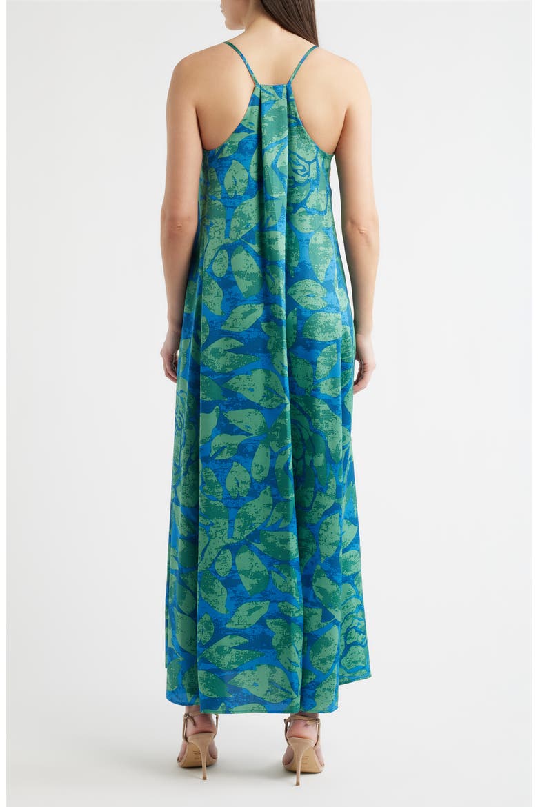 Print Pocket Sleeveless Maxi Dress, Alternate, color, GREEN BLUE