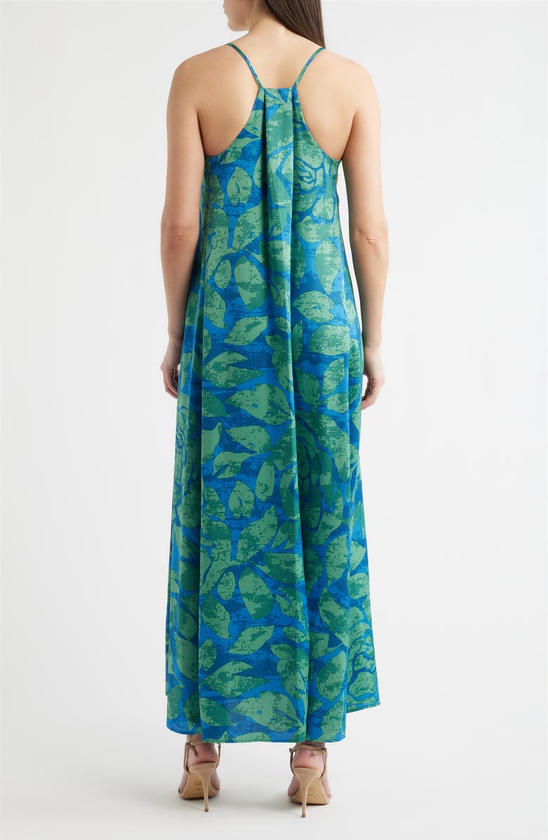 Tahari ASL Print Pocket Sleeveless Maxi Dress, Alternate, color, Green Blue