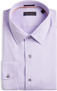 Zanella Lord Solid Knit Cotton Blend Dress Shirt