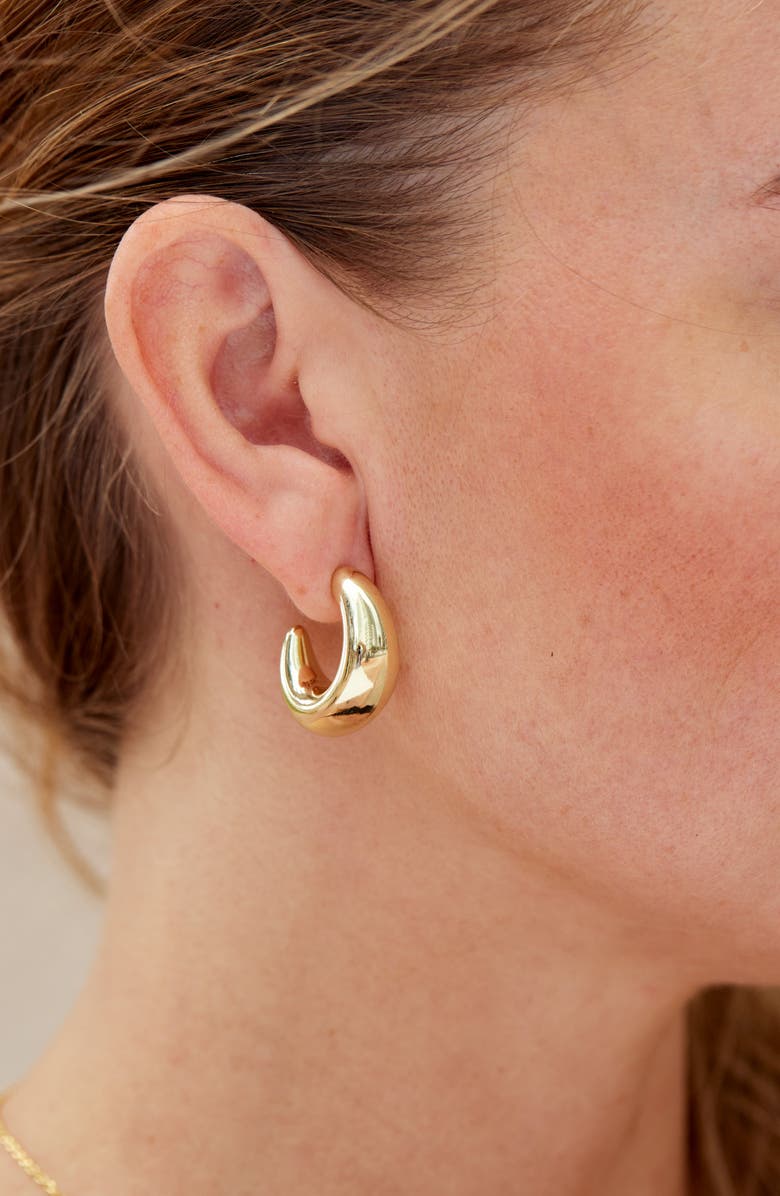 SAVVY CIE JEWELS Electroform Puffy Hoop Earrings, Alternate, color, Gold