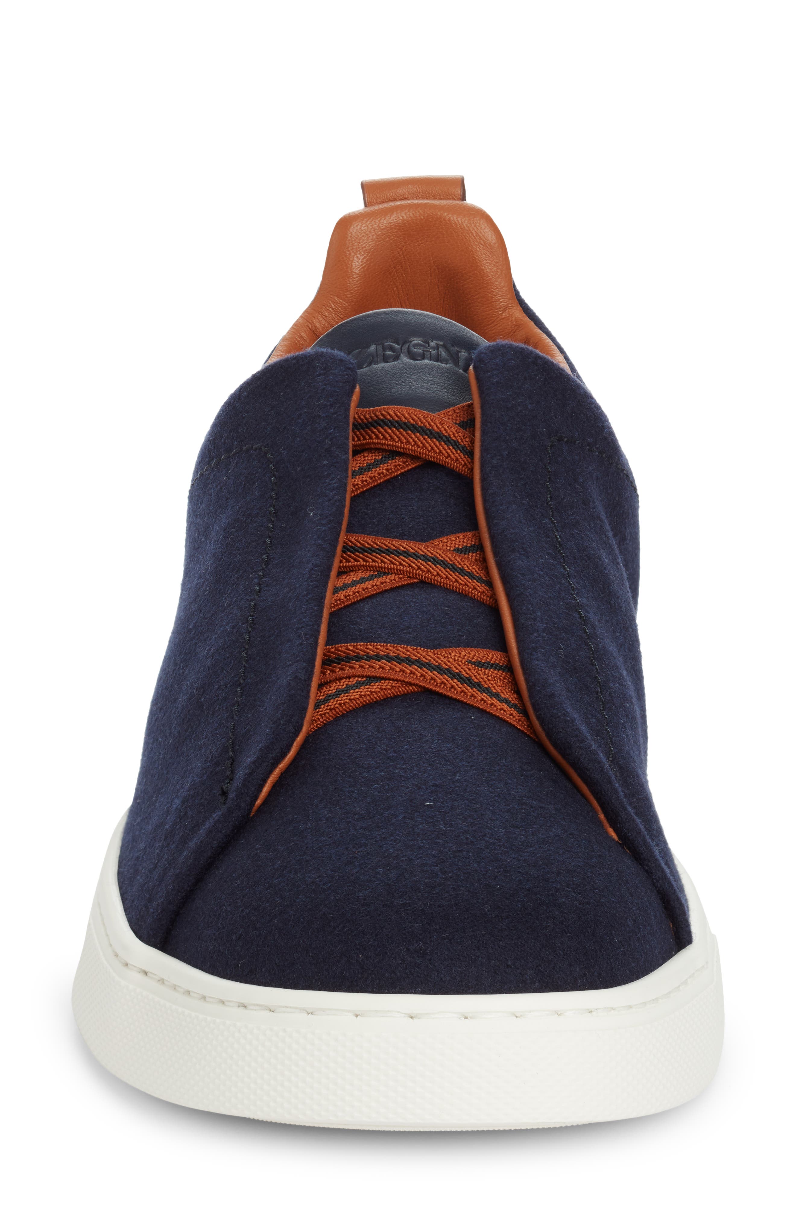 ZEGNA Triple Stitch Slip-On Sneaker, Alternate, color, Navy