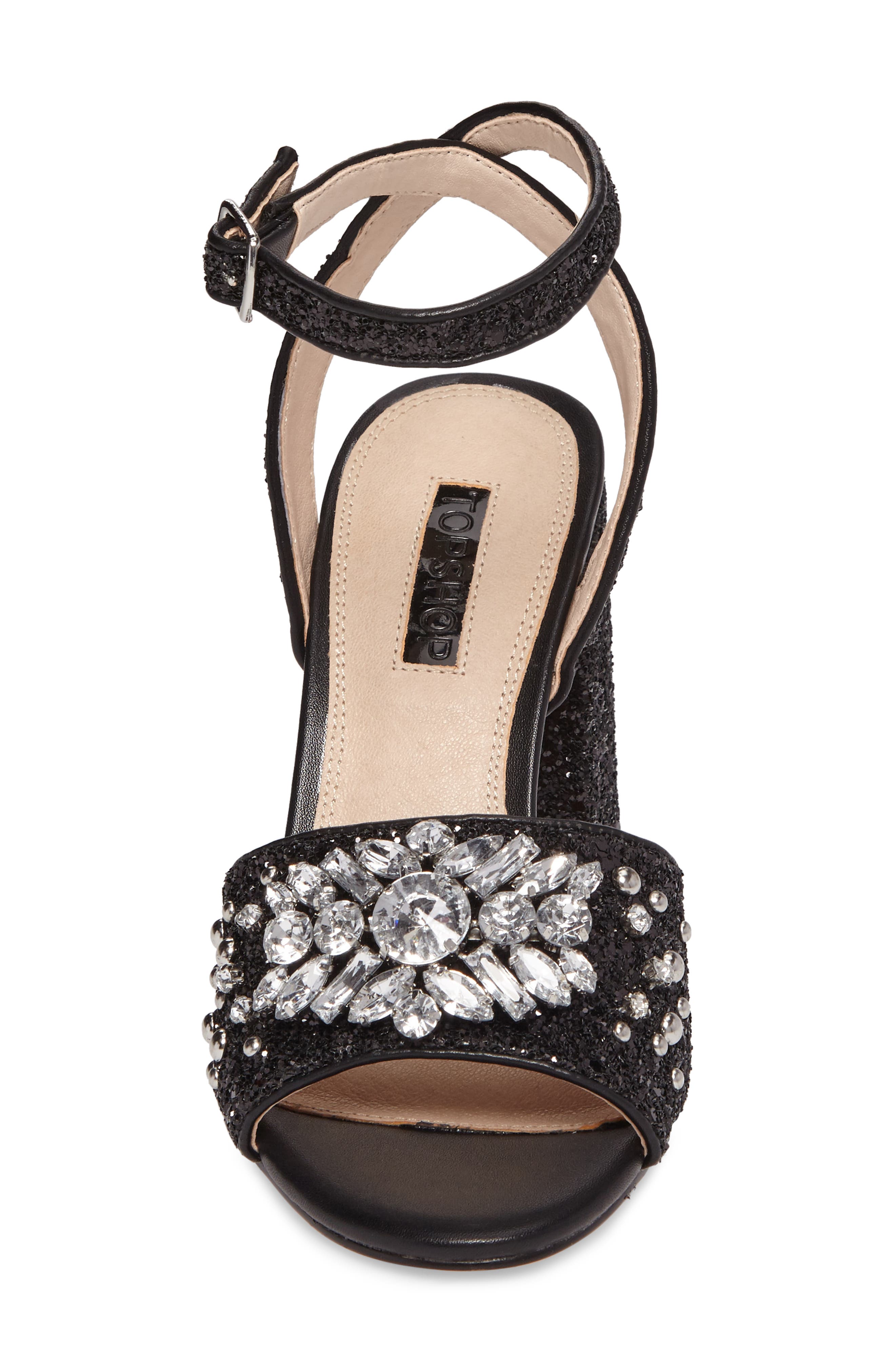 Topshop Razzle Embellished Sandal, Alternate, color, 