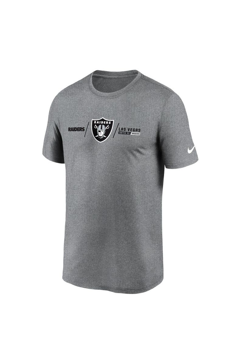 Nike Men's Nike Heather Charcoal Las Vegas Raiders Horizontal Lockup Legend Performance T-Shirt, Alternate, color, Heather Charcoal
