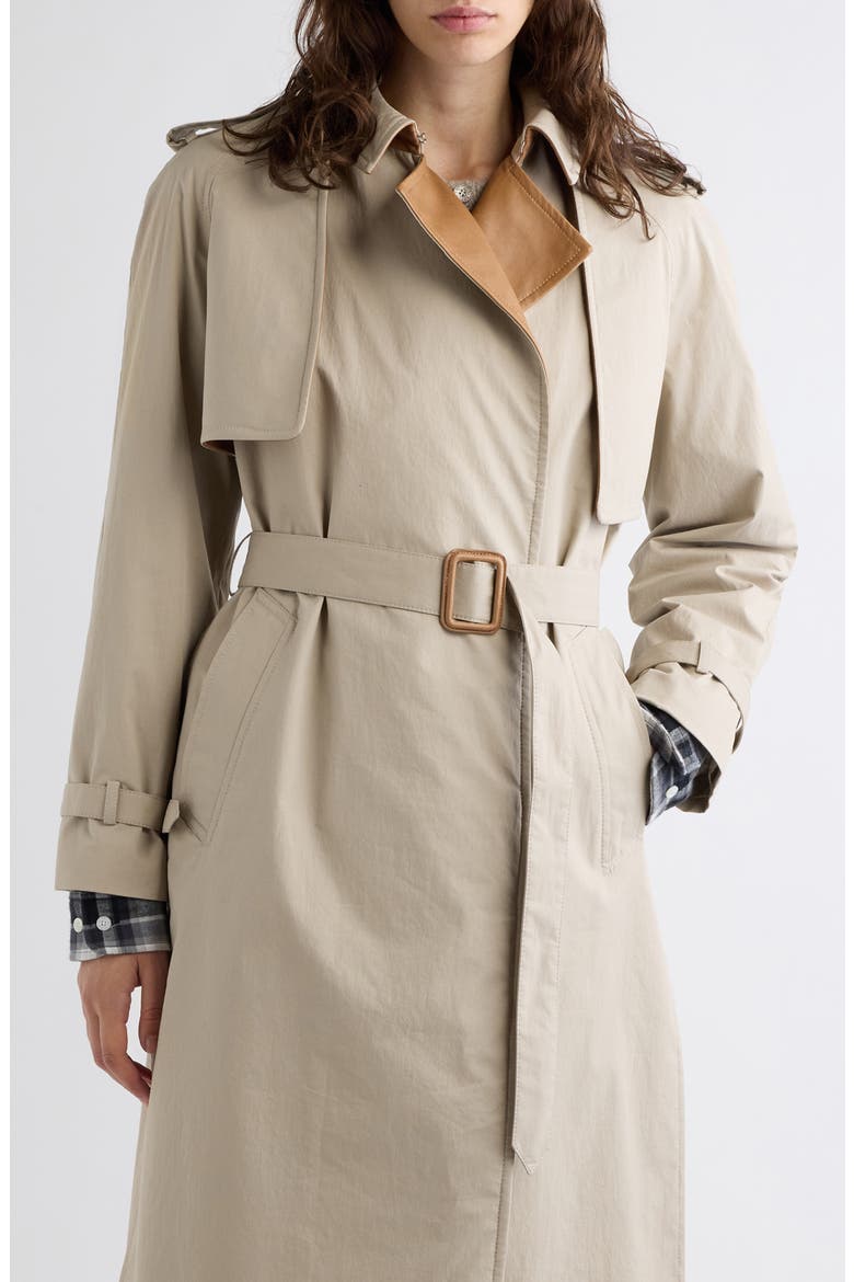 Ormesa Cotton Trench Coat, Main, color, LIGHT BEIGE