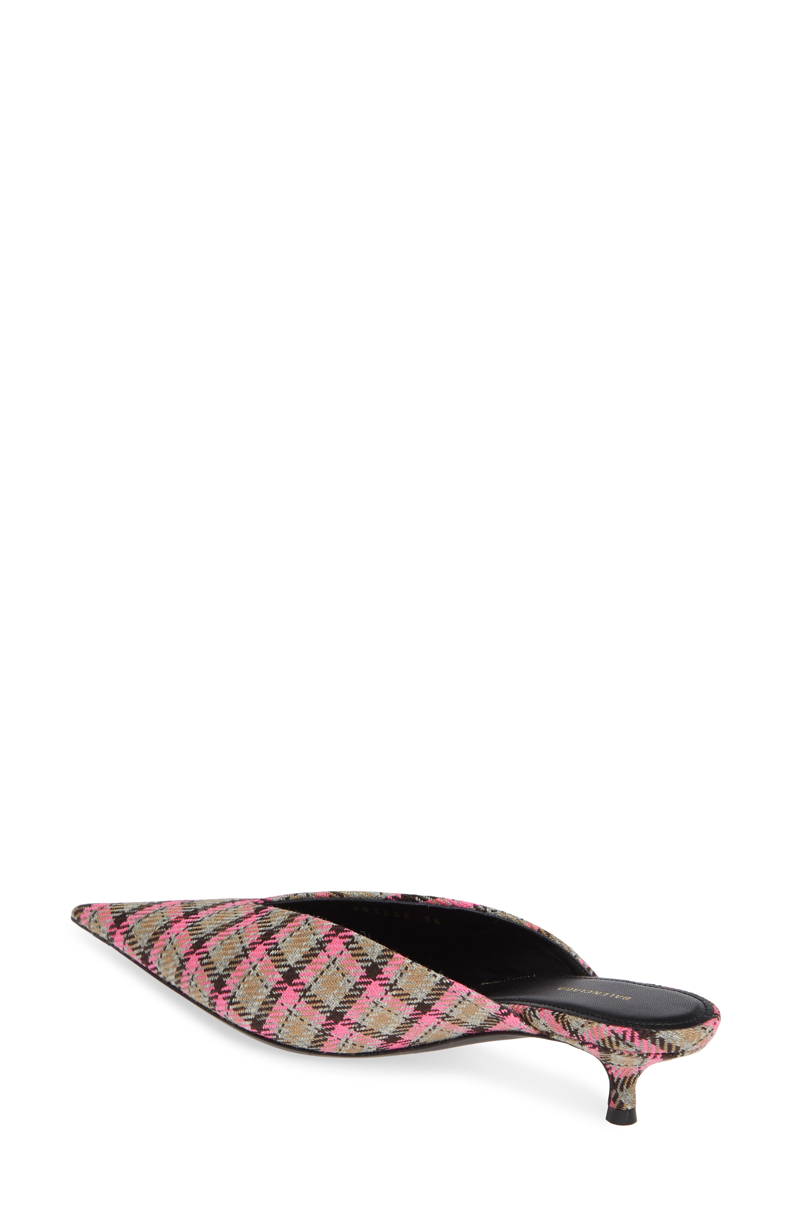 Balenciaga Plaid Pointy Toe Mule, Alternate, color, 