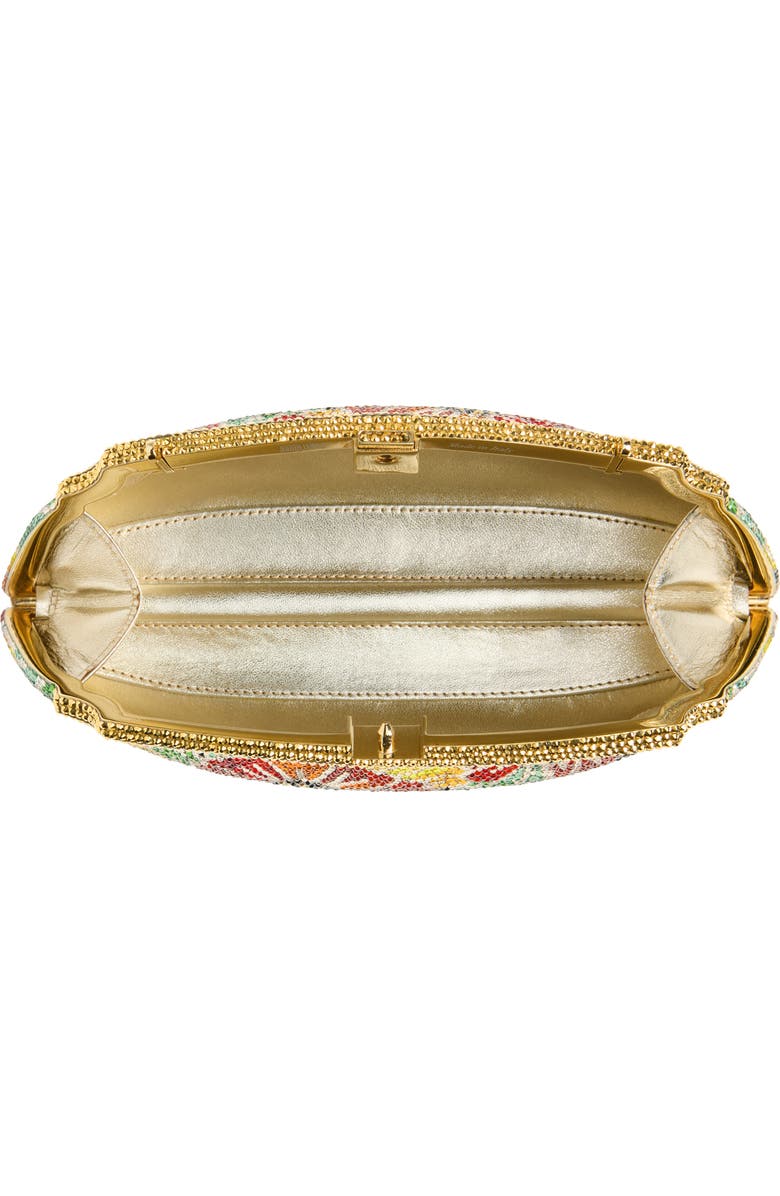 JUDITH LEIBER COUTURE Mini Venetian Meadow Crystal Embellished Clutch, Alternate, color, Champagne Prosecco Multi