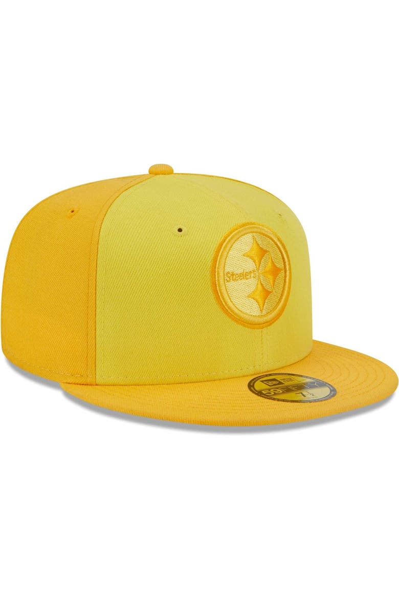 Men's New Era  Gold Pittsburgh Steelers Tri-Tone 59FIFTY Fitted Hat, Alternate, color, Gold