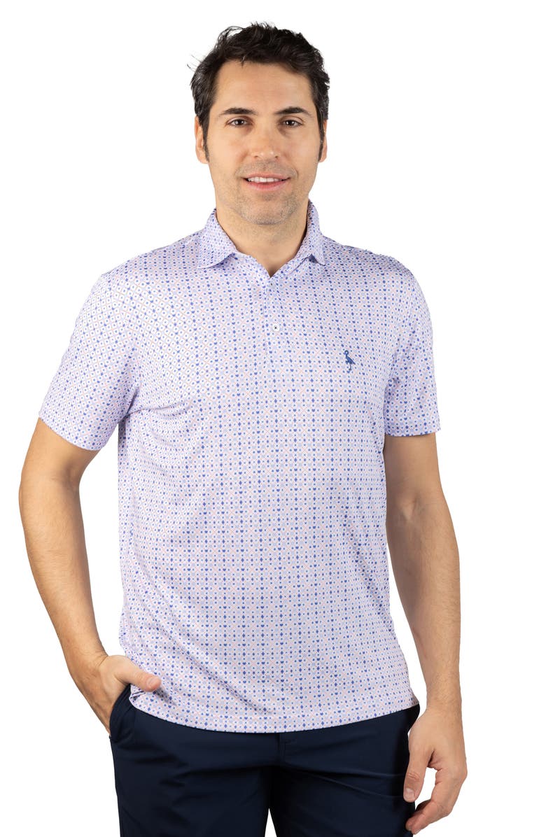 TailorByrd Dealer's Choice Print Performance Polo, Alternate, color, White