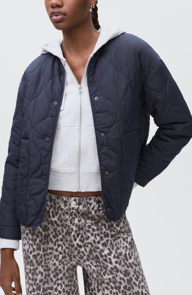 MANGO TEEN Onion Quilted Puffer Jacket, Main, color, Navy