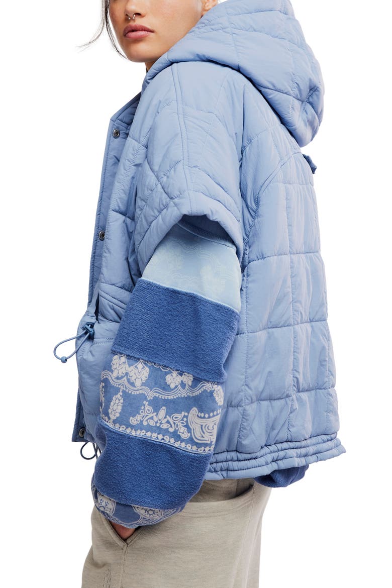FP Movement Happy Trails Poncho, Alternate, color, BLUE/ GREY