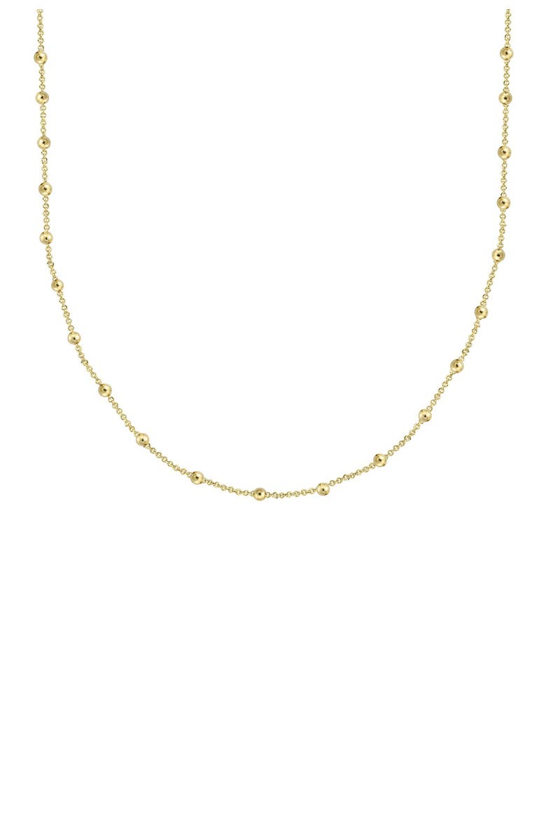 SAVVY CIE JEWELS 14K Yellow Gold Plated Sterling Silver Italian Rosary Bead Necklace, Main, color,
