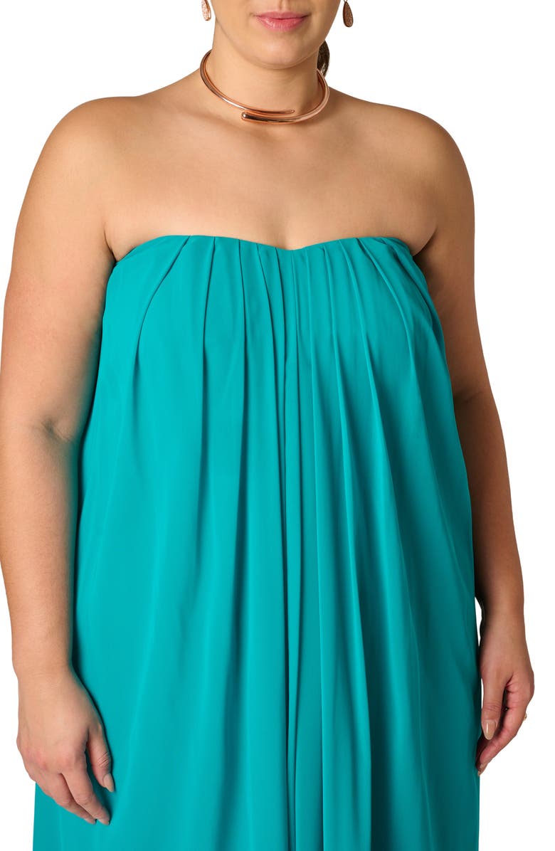 Adrianna Papell Strapless Chiffon Gown, Alternate, color, 