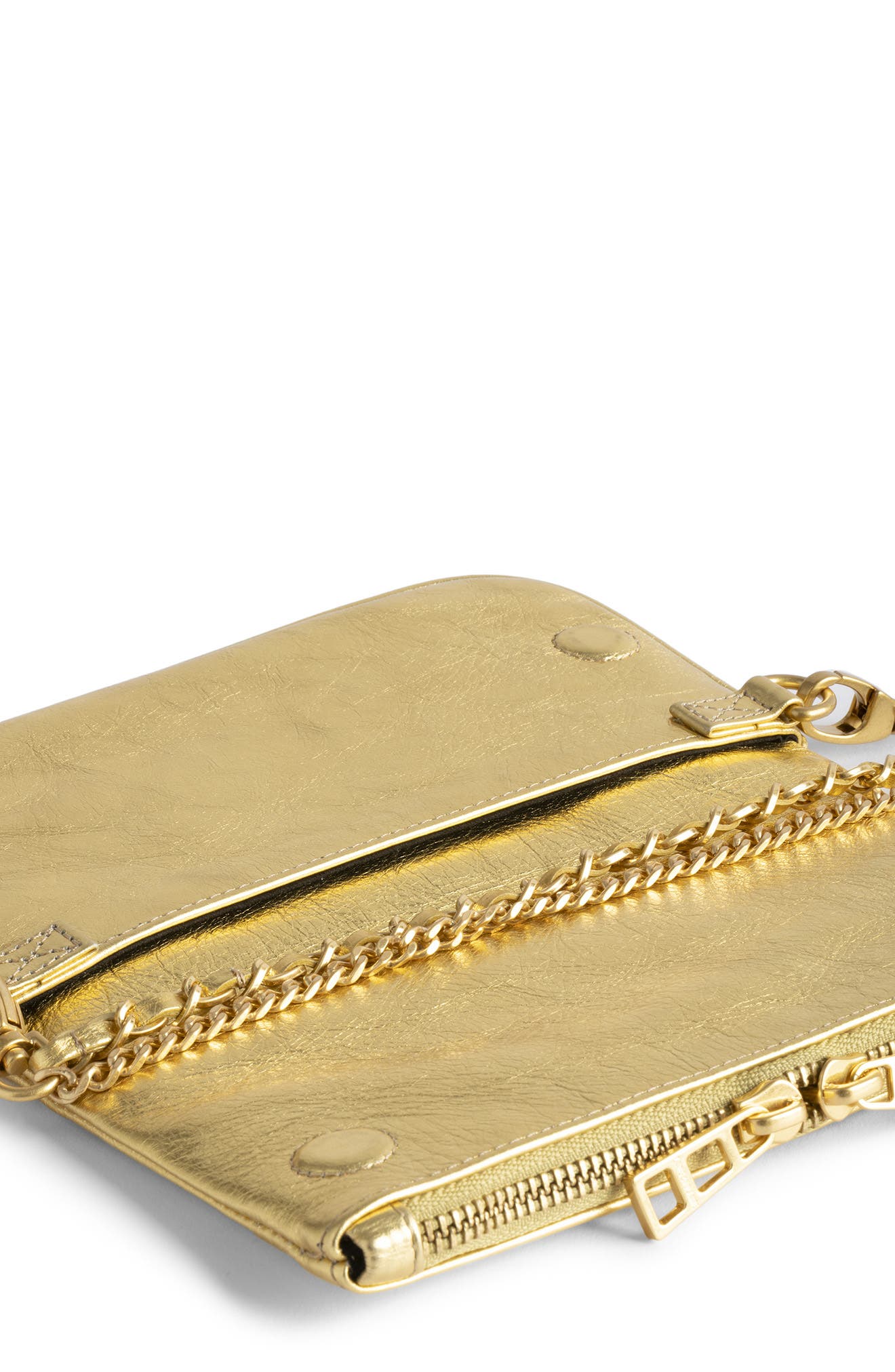 Zadig & Voltaire Rock Vintage Metallic Crossbody Bag, Alternate, color, 