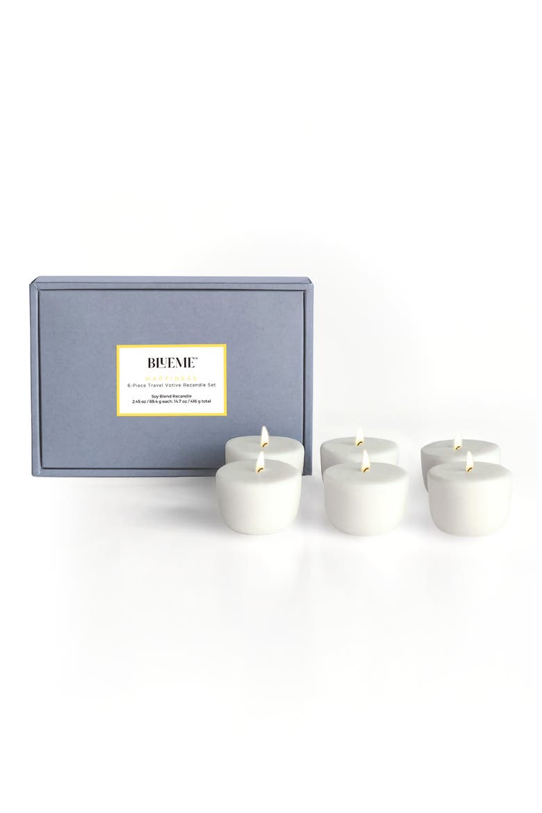 Happiness 6-Piece Travel Votive Wax Refill Set, Main, color, HAPPINESS
