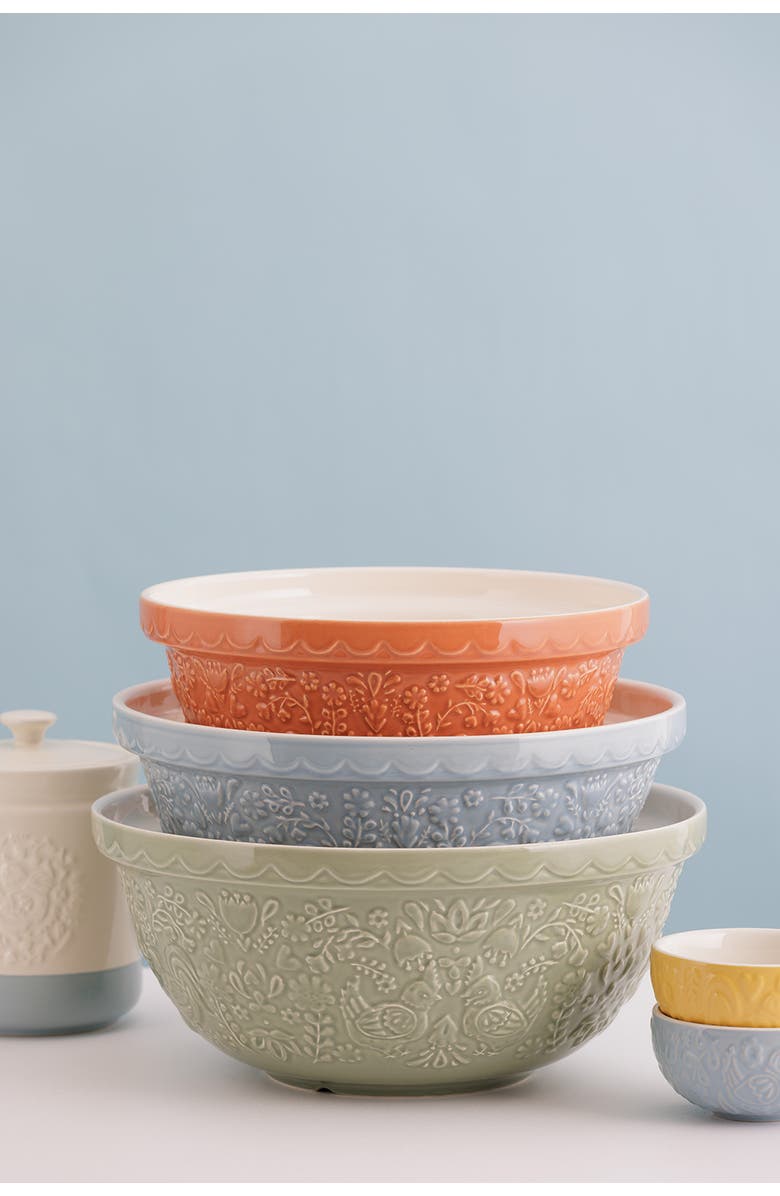 MASON CASH Home to Roost Mini Bowl Set, 4 Ceramic Prep Bowls with Hen and Cockerel Designs, Alternate, color, Multicolored