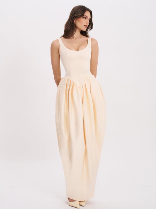 Miss Circle Udana Drop Waist Tulip Gown In Brown