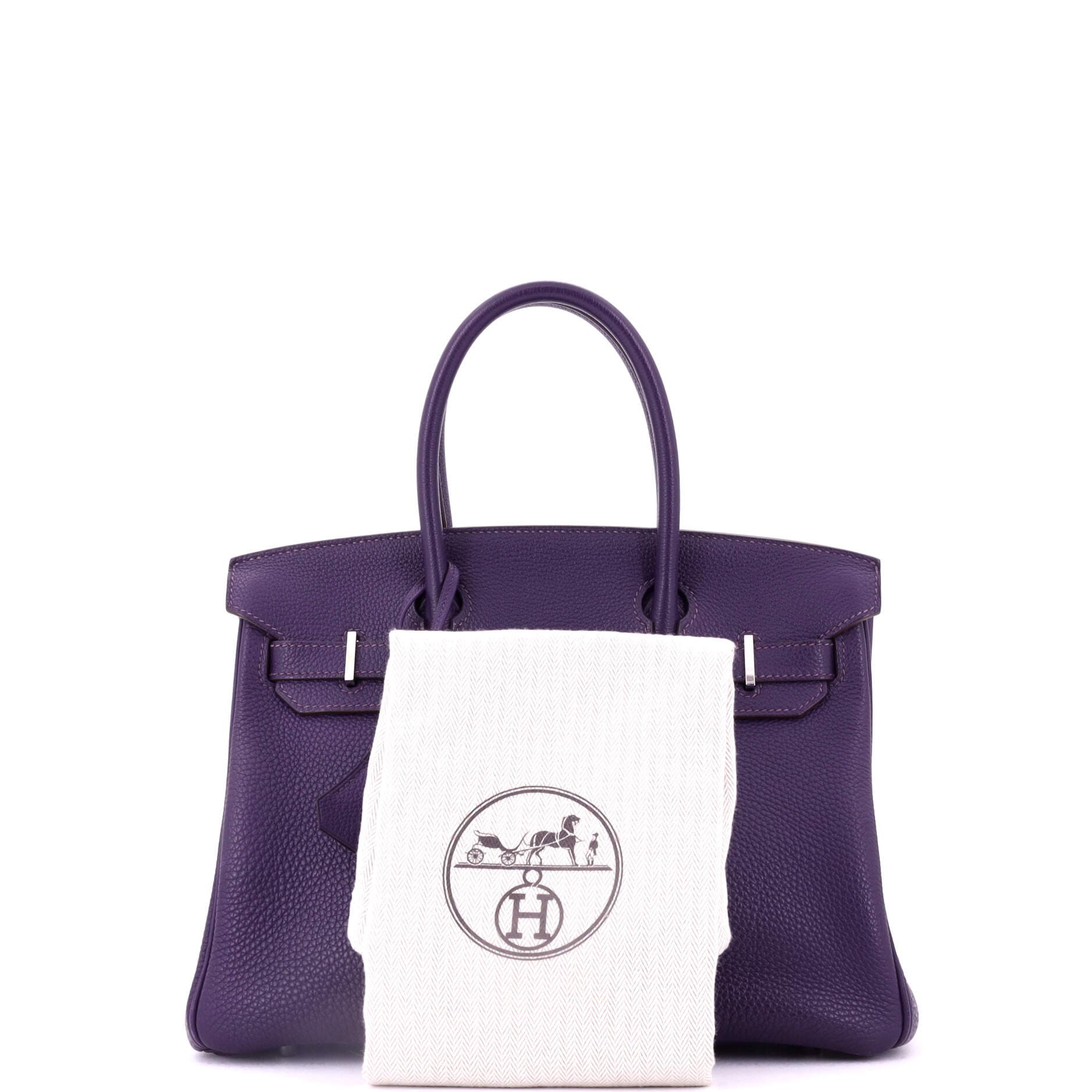 Pre-Owned Hermes Birkin Handbag Purple Togo with Palladium Hardware 30, Alternate, color, 