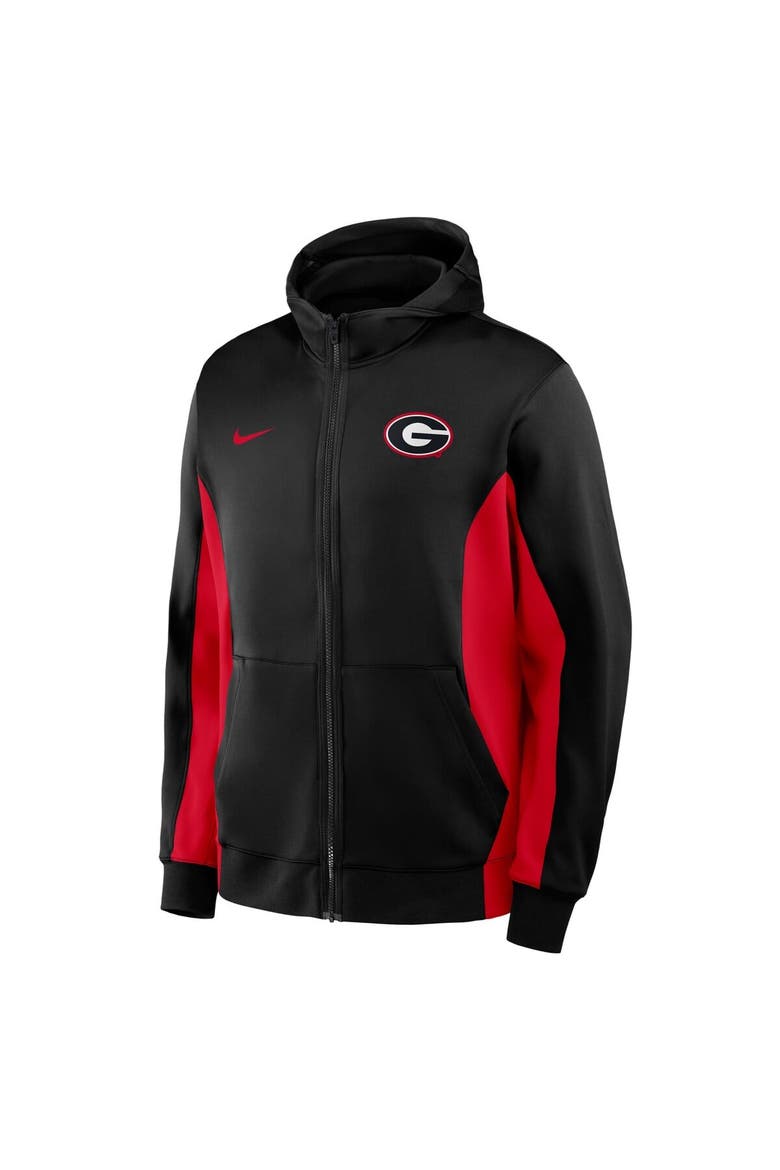 Men's Nike Black/Red Georgia Bulldogs Dri-FIT Game Full-Zip Hoodie Jacket, Alternate, color, Black
