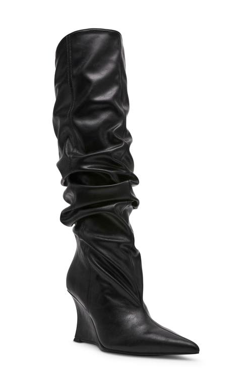 Steve Madden Distortion Fleece Knee High Boot In Black